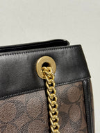 Coach Brooke Chain Carryall Shoulder Bag in Signature Canvas and Gold Hardware (Rare)