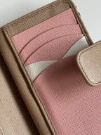 Prada Saffiano Leather Compact Wallet in Cammeo Multicolor