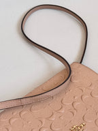 Coach Dusty Rose Pink Embossed Logo Anna Foldover Crossbody Bag