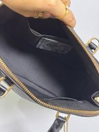 Coach Mini Sierra Handbag in Signature Brown Canvas with Strap