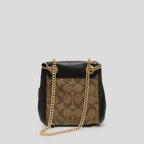 Coach Convertible Mini Backpack in Black and Khaki Signature Canvas