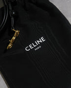 Celine Medium (1 inch) Triomphe Belt in Leather Black Size 80