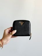 Prada Black Saffiano Leather Compact Wallet