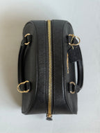 Coach Sydney Black with Strap and Gold Hardware (Burgundy Interior)
