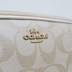Coach Double Zip Crossbody Pouch in Light Khaki Chalk Signature Canvas