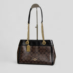 Coach Brooke Chain Carryall Shoulder Bag in Signature Canvas and Gold Hardware (Rare)