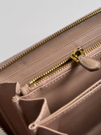Prada Vitello Move Zip Around Long Wallet in Cammeo Nude Pink