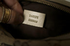 Gucci GG Canvas and Matte Gold Taupe Leather Toiletry Makeup/Cosmetic Pouch
