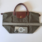 Longchamp Le Pliage Navy Blue & Green Small & Large Short Handle