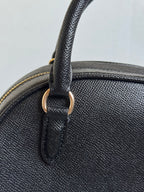 Coach Sydney Black with Strap and Gold Hardware (Burgundy Interior)