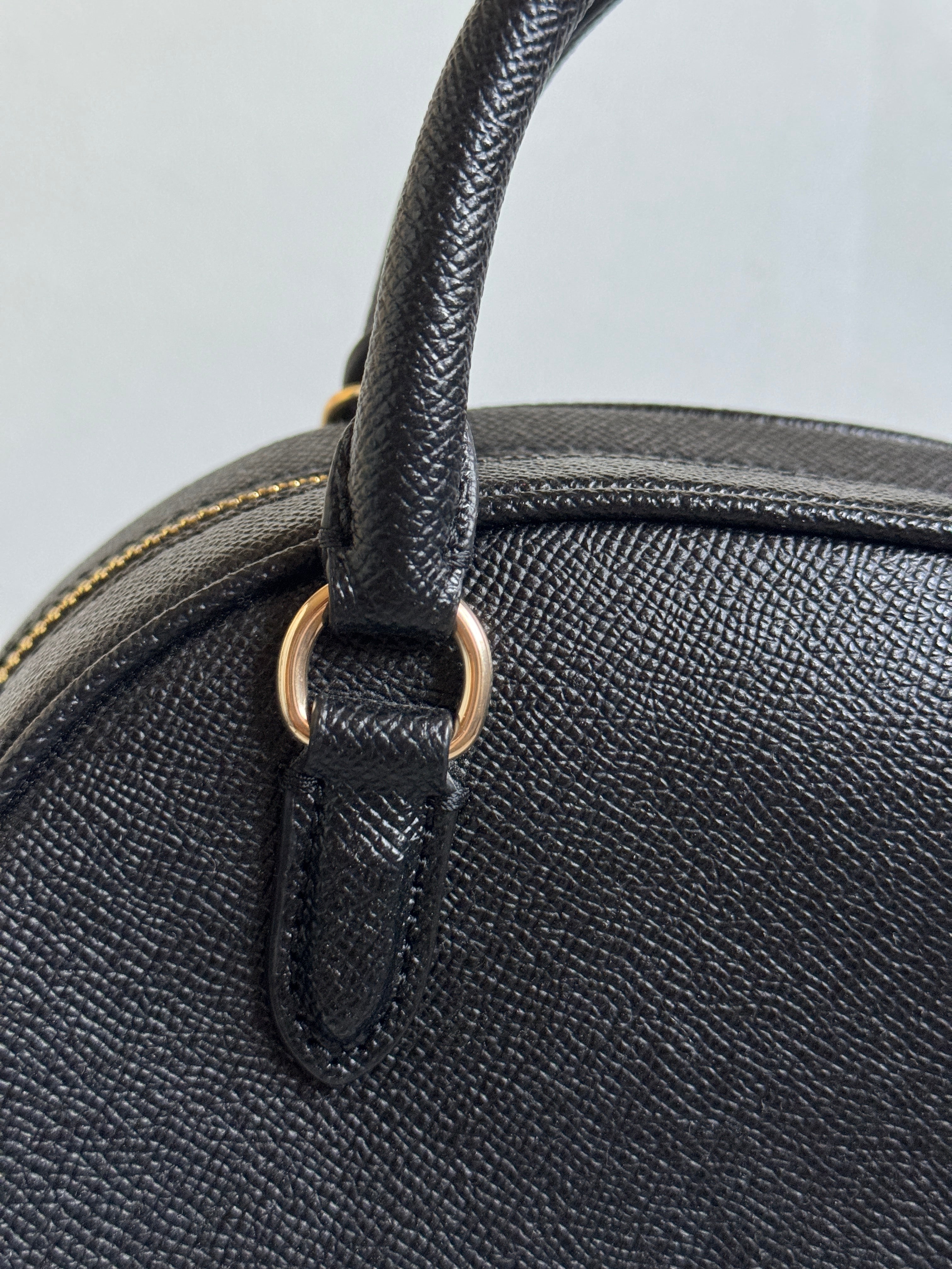 Coach Sydney Black with Strap and Gold Hardware (Burgundy Interior)