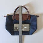 Longchamp Le Pliage Navy Blue & Green Small & Large Short Handle