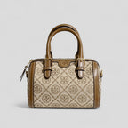 Tory Burch Mini Logo Monogram Duffle Bag in Brown