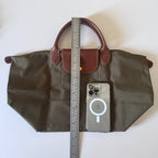 Longchamp Le Pliage Navy Blue & Green Small & Large Short Handle