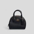 Coach Sydney Black with Strap and Gold Hardware (Burgundy Interior)