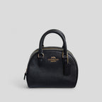 Coach Sydney Black with Strap and Gold Hardware (Burgundy Interior)