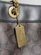 Coach Brooke Chain Carryall Shoulder Bag in Signature Canvas and Gold Hardware (Rare)