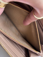 Prada Vitello Move Zip Around Long Wallet in Cammeo Nude Pink