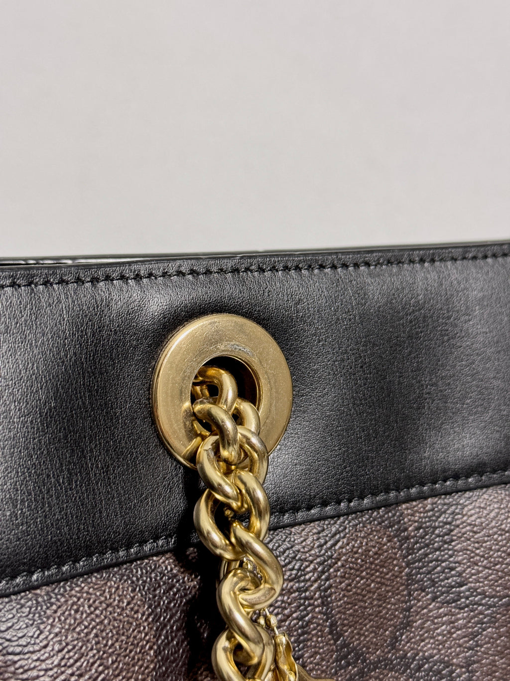 Coach Brooke Chain Carryall Shoulder Bag in Signature Canvas and Gold Hardware (Rare)