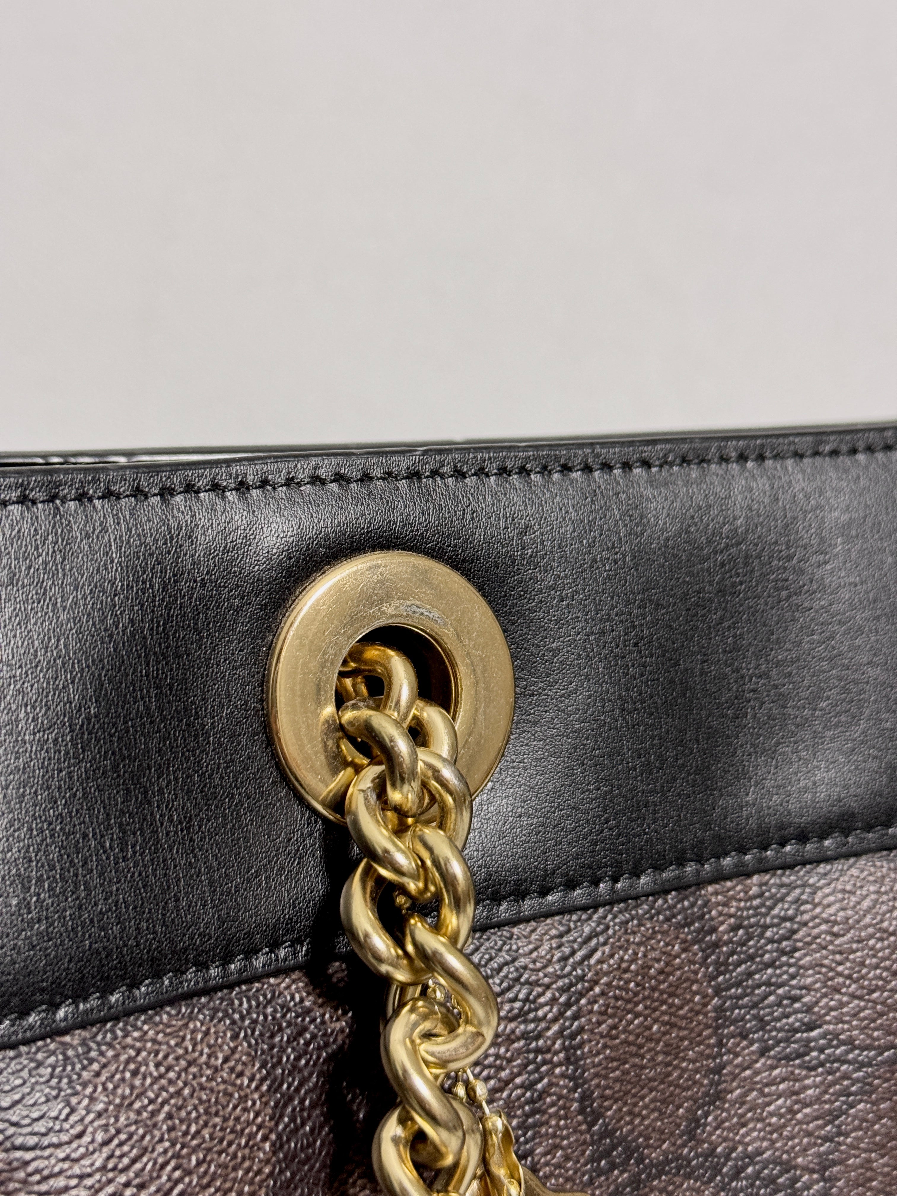 Coach Brooke Chain Carryall Shoulder Bag in Signature Canvas and Gold Hardware (Rare)