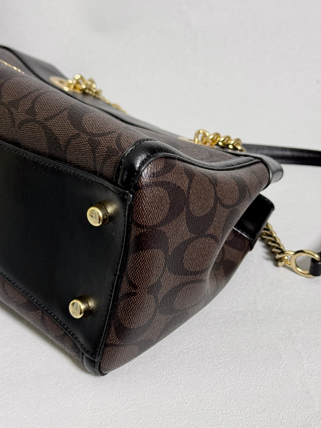 Coach Brooke Chain Carryall Shoulder Bag in Signature Canvas and Gold Hardware (Rare)