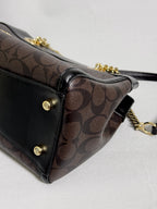 Coach Brooke Chain Carryall Shoulder Bag in Signature Canvas and Gold Hardware (Rare)