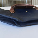 Longchamp Le Pliage Navy Blue & Green Small & Large Short Handle