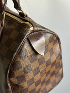 Louis Vuitton 2007 Damier Ebene Canvas Speedy 25 Handbag