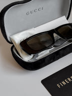 Gucci Seasonal Eyewear - Slim Rectangular Frame Sunglasses Size 52