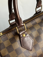 Louis Vuitton 2007 Damier Ebene Canvas Speedy 25 Handbag