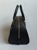 Coach Sydney Black with Strap and Gold Hardware (Burgundy Interior)