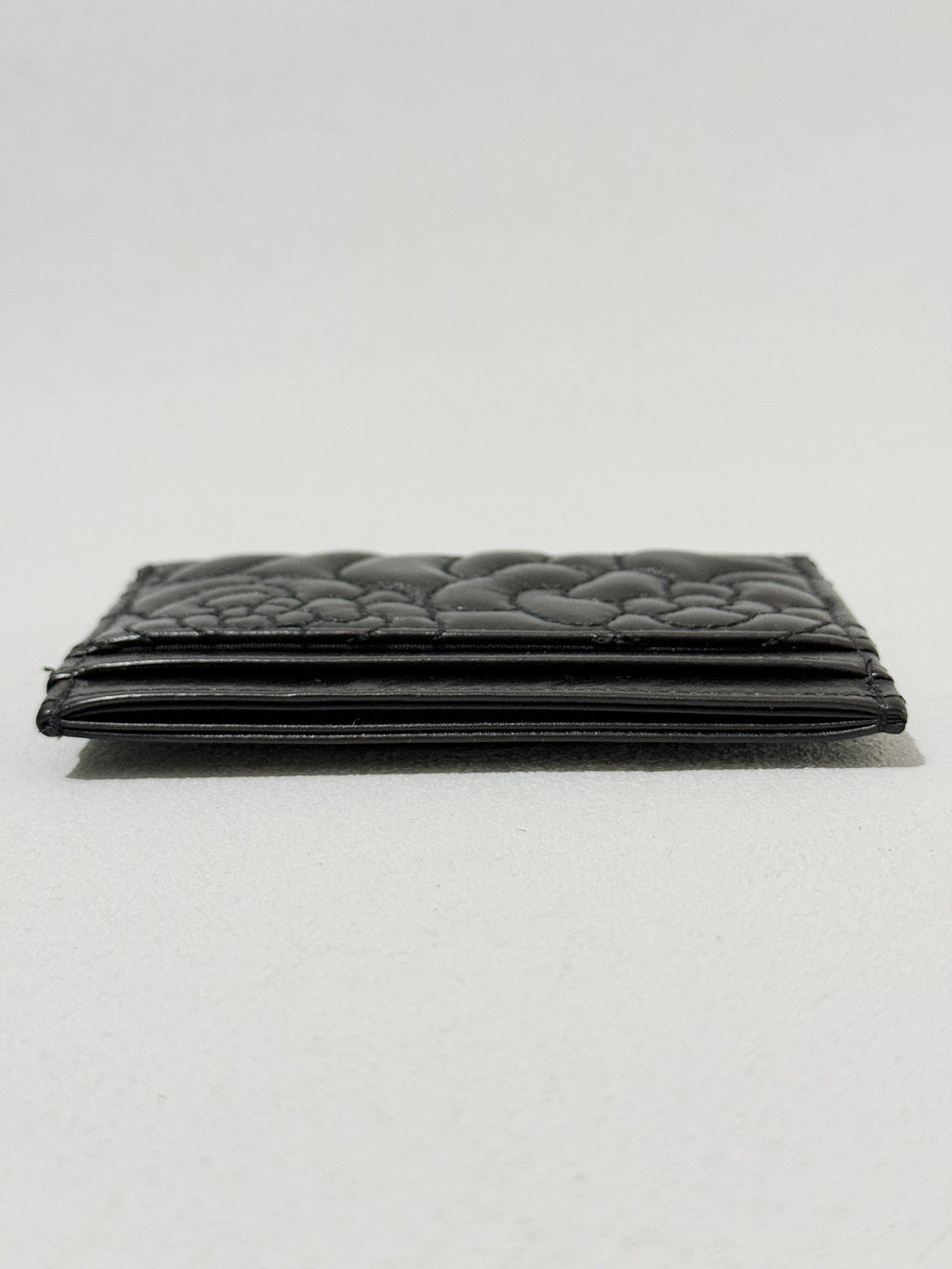 Chanel Camellia Black Lambskin Leather Light Gold Hardware Card Case Series 26