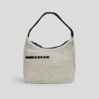 Prada Mini Hobo Gray/Beige Canvas Handbag