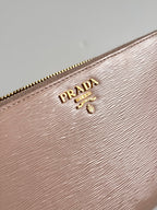 Prada Vitello Move Zip Around Long Wallet in Cammeo Nude Pink