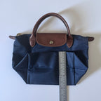 Longchamp Le Pliage Navy Blue & Green Small & Large Short Handle