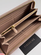 Prada Vitello Move Zip Around Long Wallet in Cammeo Nude Pink