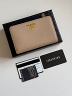 Prada Saffiano Leather Compact Wallet in Cammeo Multicolor