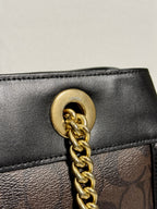 Coach Brooke Chain Carryall Shoulder Bag in Signature Canvas and Gold Hardware (Rare)