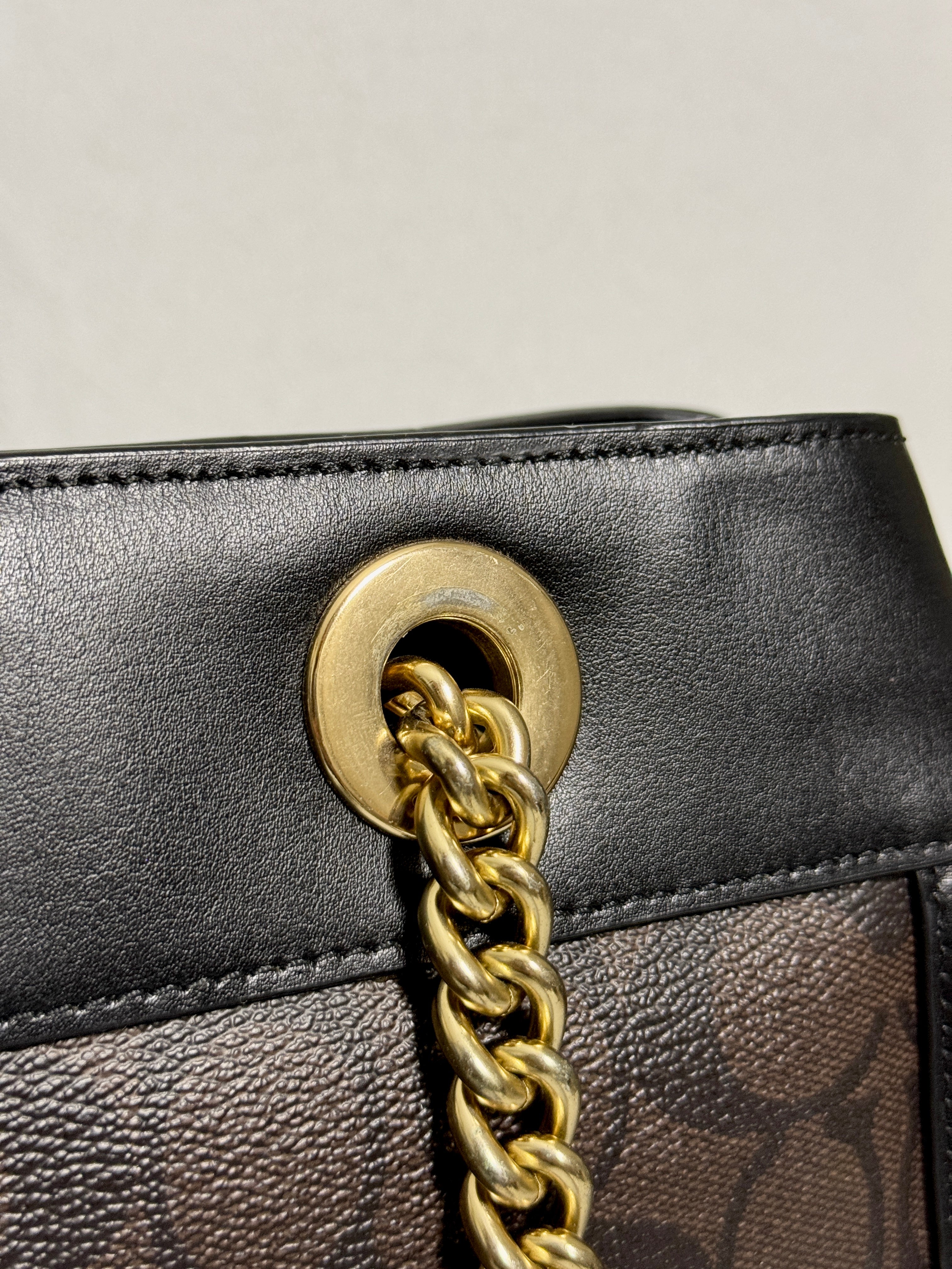 Coach Brooke Chain Carryall Shoulder Bag in Signature Canvas and Gold Hardware (Rare)