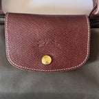 Longchamp Le Pliage Navy Blue & Green Small & Large Short Handle