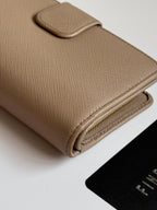 Prada Saffiano Leather Compact Wallet in Cammeo Multicolor