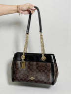 Coach Brooke Chain Carryall Shoulder Bag in Signature Canvas and Gold Hardware (Rare)