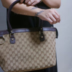 Gucci GG Canvas and Leather Tote Bag