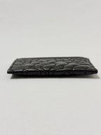Chanel Camellia Black Lambskin Leather Light Gold Hardware Card Case Series 26