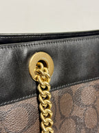 Coach Brooke Chain Carryall Shoulder Bag in Signature Canvas and Gold Hardware (Rare)