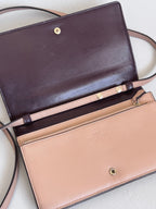 Coach Dusty Rose Pink Embossed Logo Anna Foldover Crossbody Bag