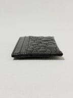 Chanel Camellia Black Lambskin Leather Light Gold Hardware Card Case Series 26