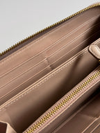 Prada Vitello Move Zip Around Long Wallet in Cammeo Nude Pink