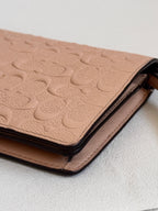 Coach Dusty Rose Pink Embossed Logo Anna Foldover Crossbody Bag