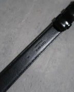 Celine Medium (1 inch) Triomphe Belt in Leather Black Size 80